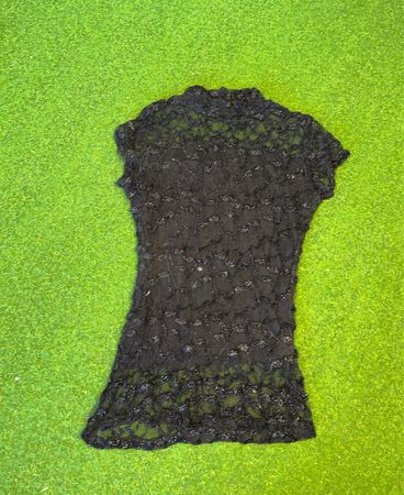 Sode Black Lace Mock Neck Top