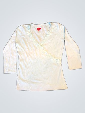 Mim Light Blue V-Ausschnitt Kurzpullover