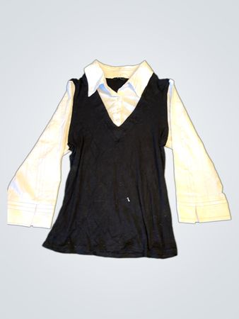 Schwarz-weißes Langarmshirt