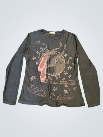Ao Er Duo "Love Love" Ballettschuh-Grafik Langarm-T-Shirt