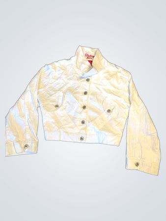 Destiny Jeans weiße Paillettenbesetzte Denimjacke