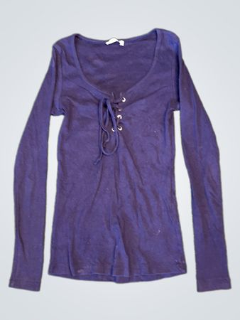 Hdm Navy Blue Schnürung Langarm-Oberteil