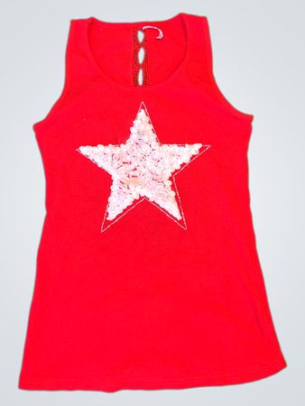 M.B.21 Kollektion Rotes Tanktop mit verziertem Stern