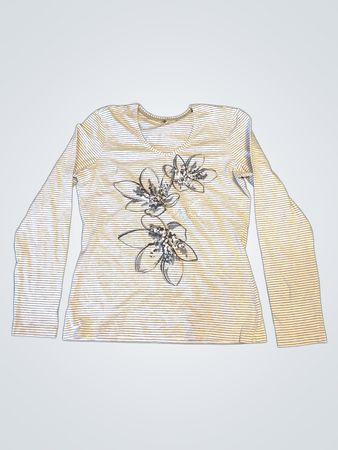 Gerry Weber casual gestreiftes Langarm-T-Shirt mit Blumenmuster