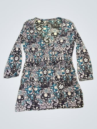 Damen Langarm Kleid mit Blumenmuster