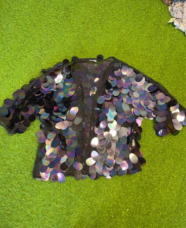 Paillettenverziertes Mesh-Top
