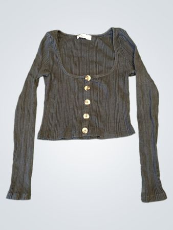 Hollister Ribbed Long-Sleeve Cropped Top