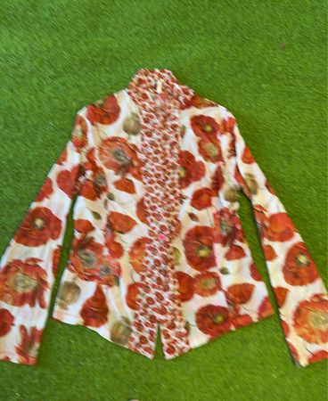 Mohnblumen-Print durchsichtiges Mesh-Top