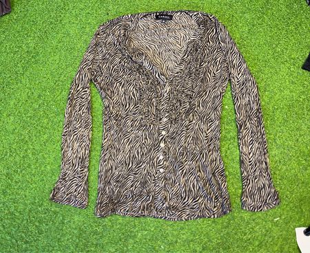 CAROLL Bluse mit Zebra-Muster und langen Ärmeln