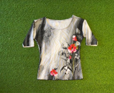 Damen-T-Shirt mit Blumenmuster
