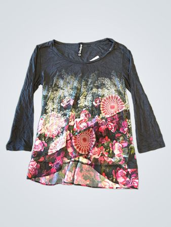 Desigual Langärmeliges Oberteil mit Blumenmuster