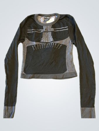 iets frans... Black and Grey Long Sleeve Top