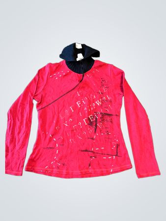 Defimode Damen rotes Langarmoberteil