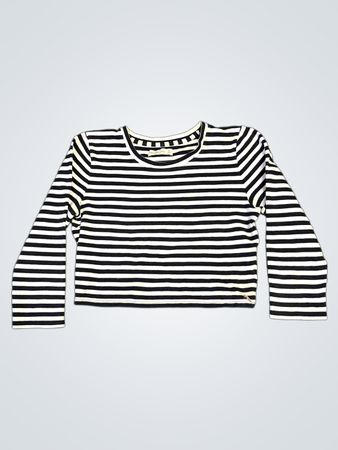 Abercrombie & Fitch Schwarz-weißer, langärmliger Oberteil mit Streifen