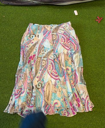 Paisley Print Midi Skirt