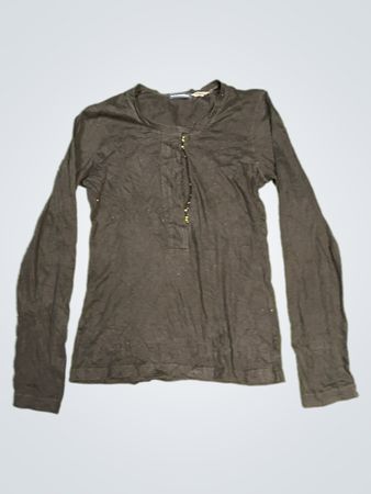 Chemise Henley à manches longues noire
