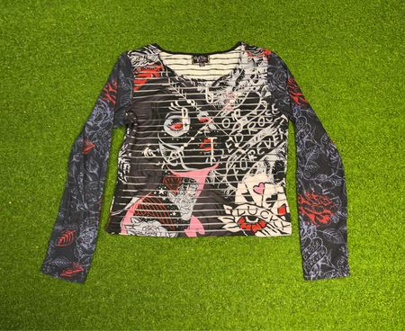 Top a manica lunga con stampa grafica Girl Tribu