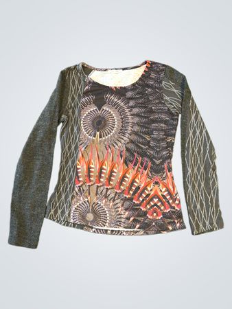 Smash! Long Sleeve Graphic Print Top
