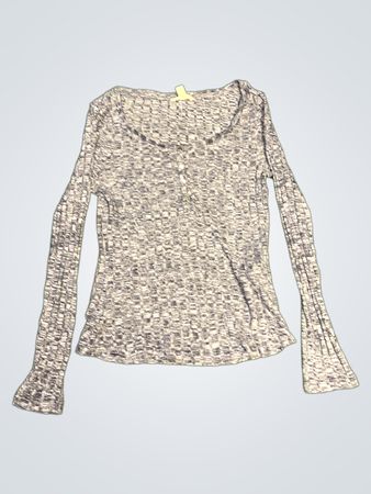 Top Henley a Maniche Lunghe da Donna in Costina