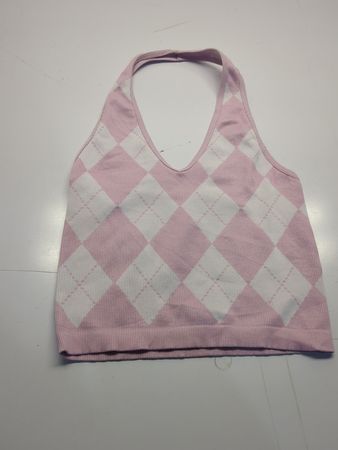 Pink Argyle Halter Top