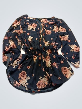 J by Jenny Printed Floral Long Sleeve Blouse