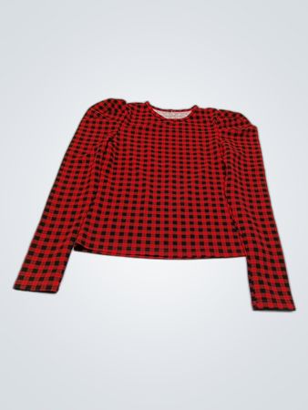 Red and Black Plaid Long-Sleeve Shirt