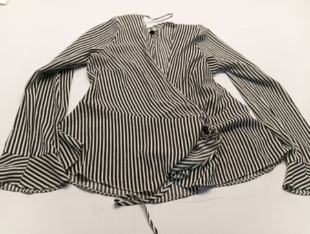 H&M Striped Wrap Blouse