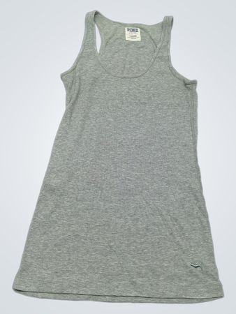 PINK Gray Ribbed Tank Top
