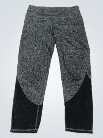 Athleta Gray Mesh Panel Leggings