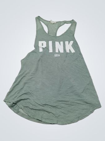 PINK Super Soft Green Tank Top