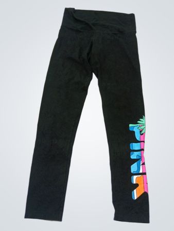 Black Leggings with Colorful Graphic