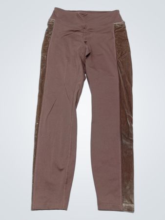 PINK High-Waisted Leggings with Velvet Panels
