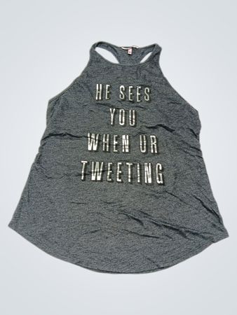 Victoria's Secret He Sees You When Ur Tweeting Graphic Tank Top