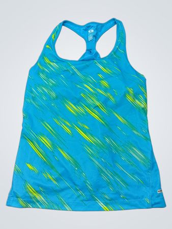 Athletic Works Blue Striped Racerback Tank Top