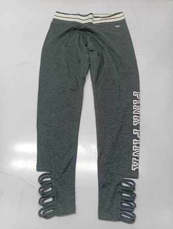 PINK Victoria's Secret Grey Logo Cut-Out Jogger Pants