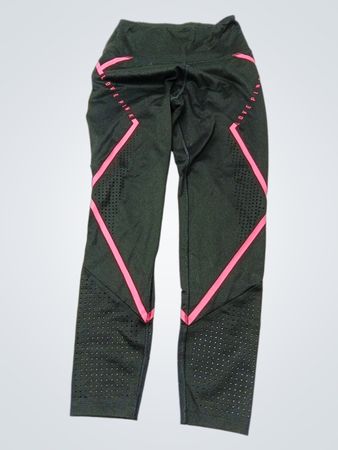 PINK High-Waisted Leggings Black with Pink Accents