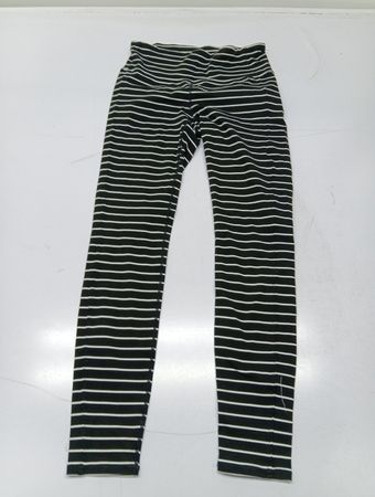 Athleta Black and White Striped Leggings