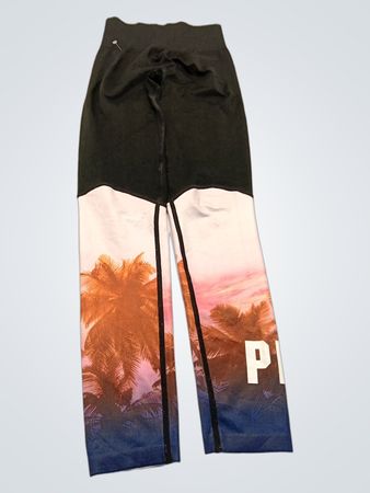 PINK Palm Sunset Print High-Waisted Leggings
