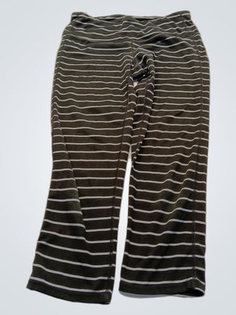 Athleta Gray and White Striped Leggings