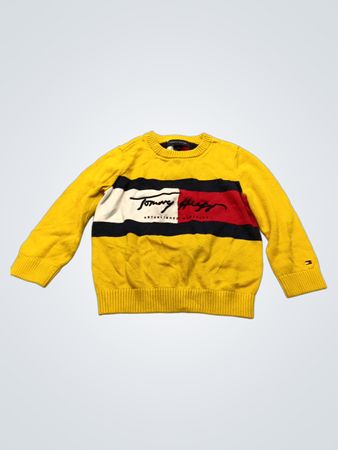 Tommy Hilfiger Yellow Striped Crewneck Sweater