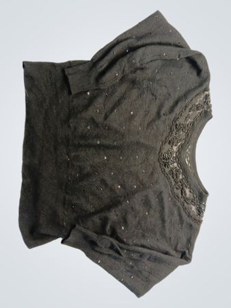 Black Fabric with Beads and Lace
