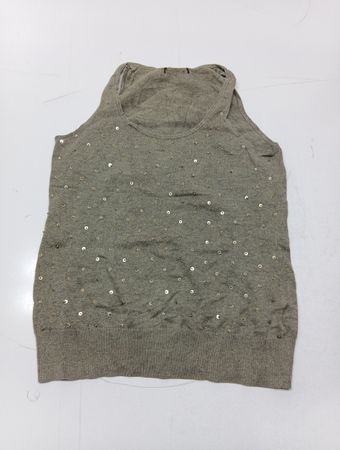 Gray Sequined Knit Vest