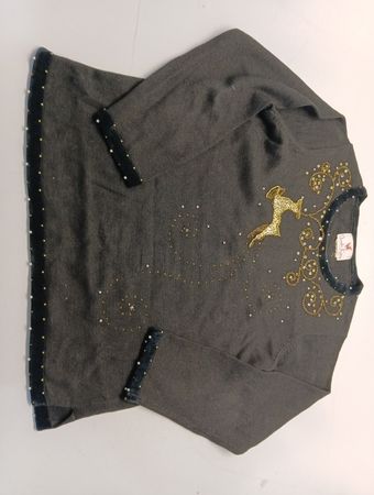 Gray Embroidered Sweater Vest