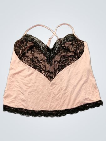 Pink Camisole with Black Lace