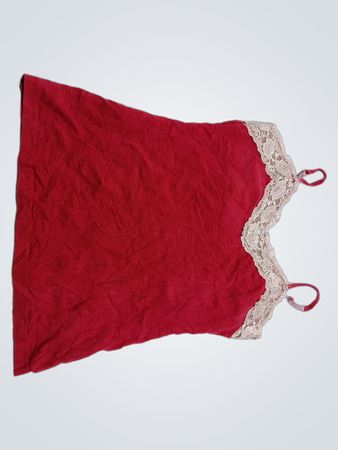 Women's Red Lace Trim Camisole