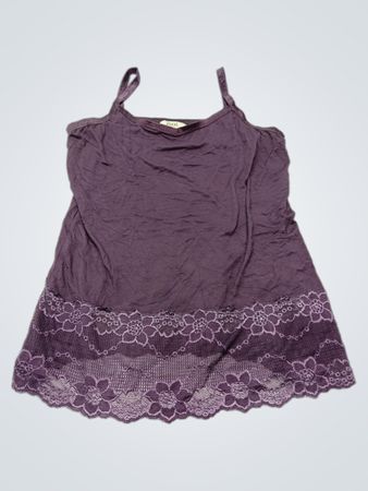 Purple Lace-Trimmed Cami Top