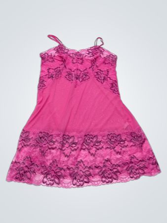 La Vie en Rose Pink Lace Slip Dress