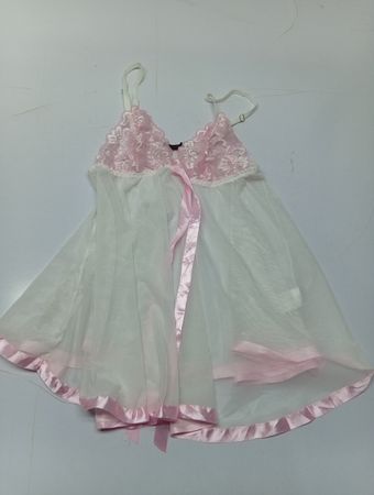 Avidlove White and Pink Lace Chemise