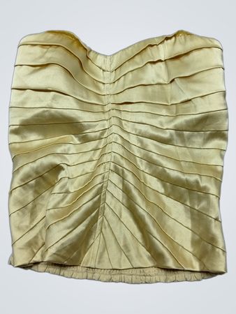 bebe Beige Pleated Tube Top