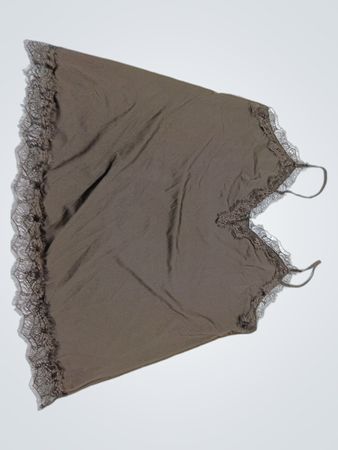 Brown Lace-Trimmed Chemise